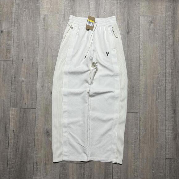 Nike Kobe Dri-FIT Pleated Pants White Loose Fit Basketball Snap Hem IB0009-133